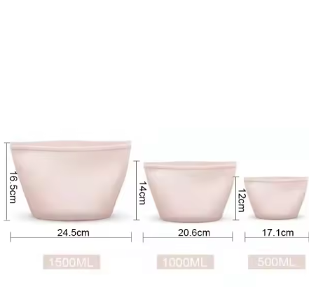 3 herbruikbare siliconen zakjes