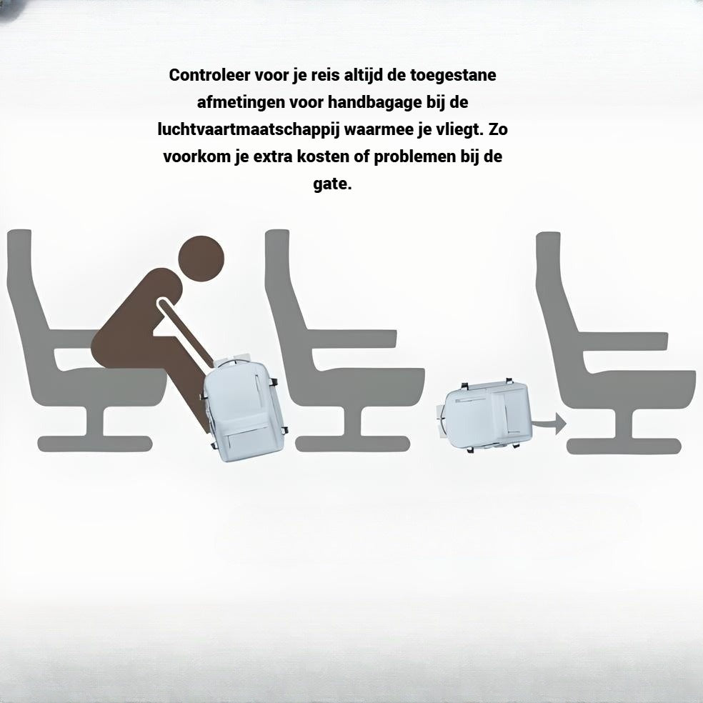 Unisex reisrugzak met USB-aansluiting – Ideaal als handbagage voor vliegreizen (40x30x20 cm)