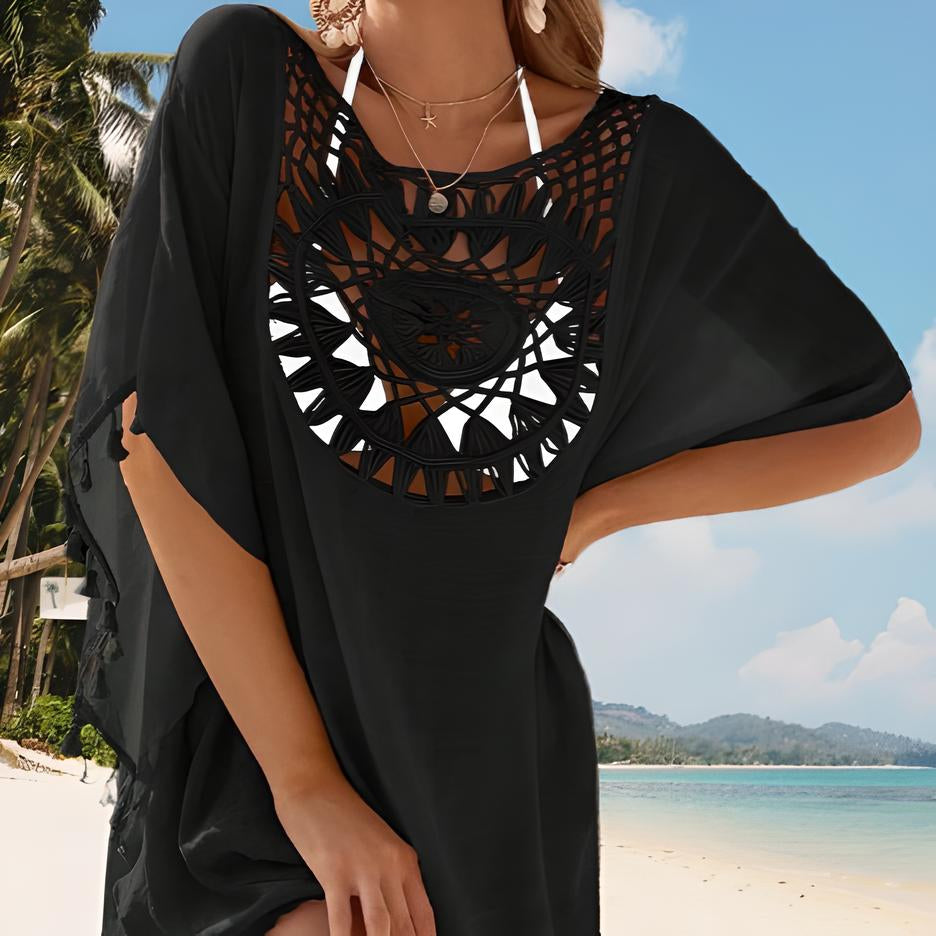 Boho strandjurk met franjes – Luchtig gehaakt katoen