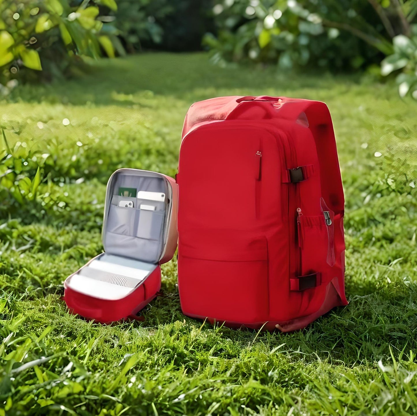 Unisex reisrugzak met USB-aansluiting – Ideaal als handbagage voor vliegreizen (40x30x20 cm)