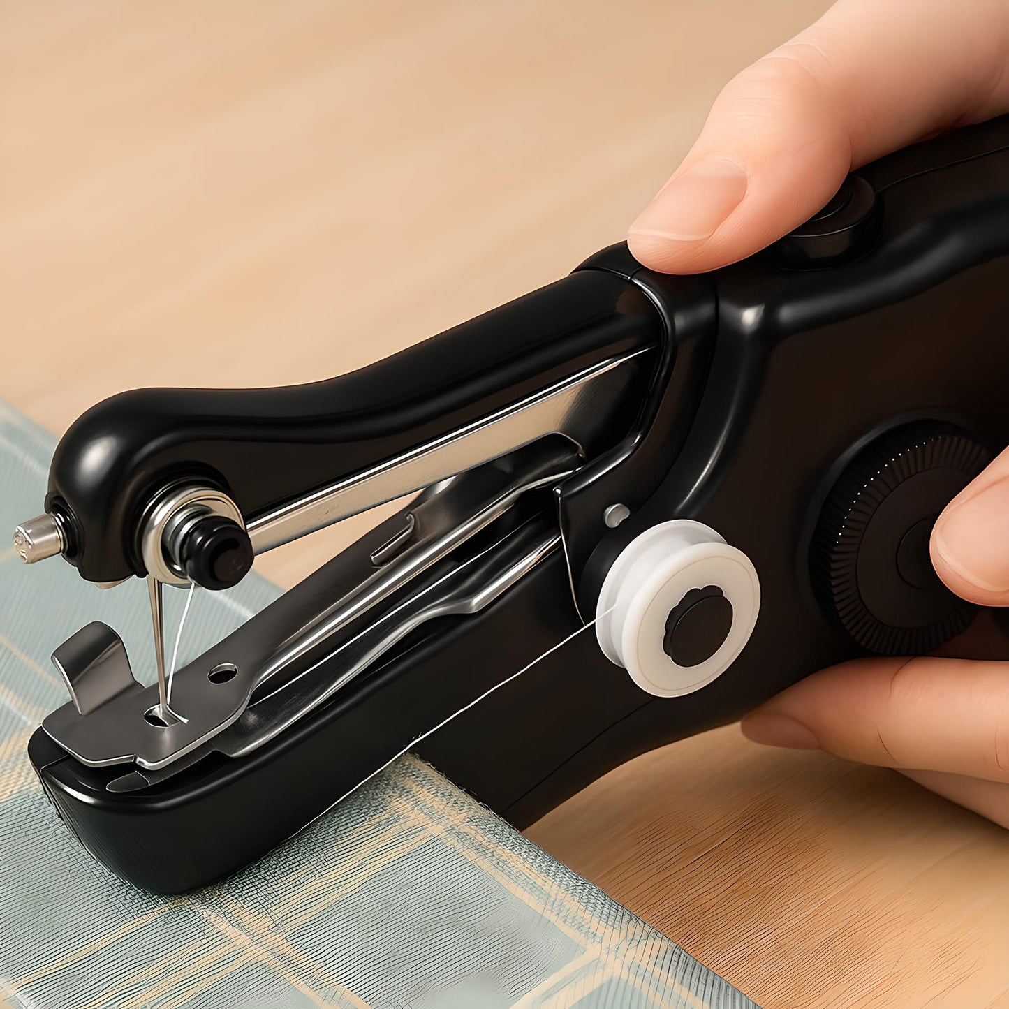 Mini handnaaimachine - Met accessoires voor snelle kledingreparaties