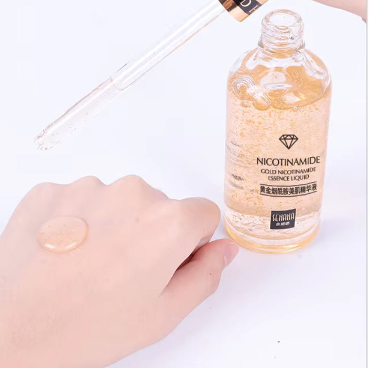 Koreaans 24K goud gezichtsserum met nicotinamide & hyaluronzuur – Anti-aging, hydratatie en poriënverfijning