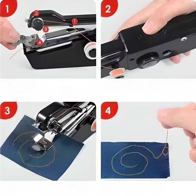 Mini handnaaimachine - Met accessoires voor snelle kledingreparaties